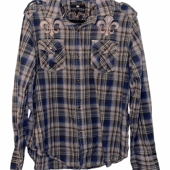 Pop Icon Clothing Western Pearl Snap Shirt - Picture 1 of 6